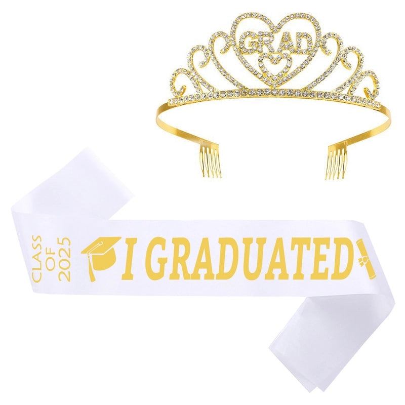 Graduation Season Crown and Shoulder Belt Set for Prom and Party | Accessories & Jewelry
