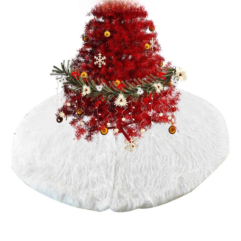 Pure White Rabbit & Snowflake Wool Christmas Tree Skirt | Christmas Tree Skirts & Skirts Accessories