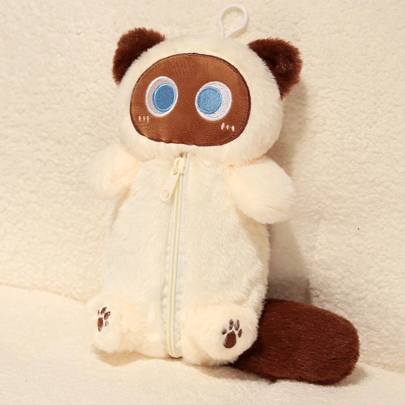 Big Eye Cat Plush Tissue Box Pencil Case Multifunctional Cosmetic Bag Hanging|Cosmetic Bags & Cases