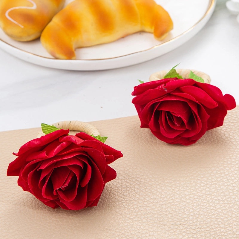 Elegant Red Heart Flower Stainless Steel Table Decoration for Valentine's Day | Home Decor