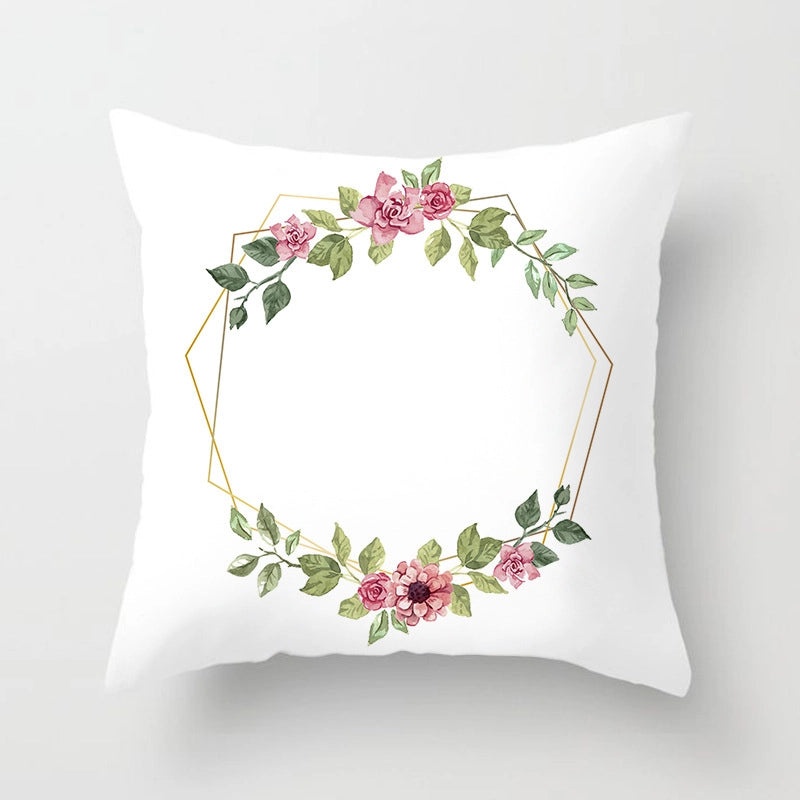 Modern Pastoral Letter and Plant Linen Pillow Covers for Couch and Sofa Decor | Home Decor & Pillows