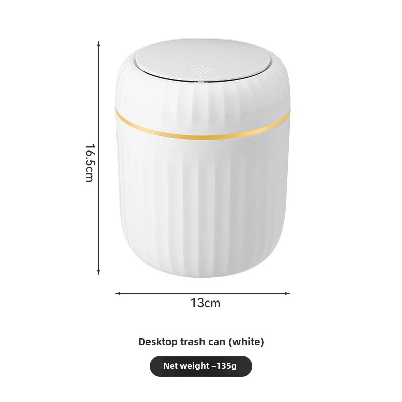 Modern Minimalist Push-Lid Small Desktop Trash Bin for Office Living Room Study | Home & Office Accessories