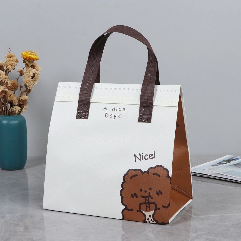Minimalist Modern Letter Cake Design Thermal Nonwoven Tote Bag|Fashion Accessories Bags