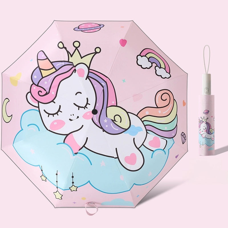 Kids Automatic Folding Umbrella with Anti-Rebound, Vinyl Material and Reflective Strip | Children's Umbrellas