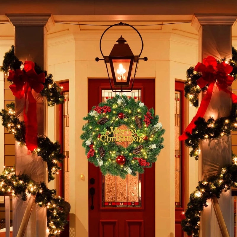 Christmas Wreath Door Hanging Christmas Decoration Holiday Pendant Window Props Festive Home Decor|Holiday Decorations