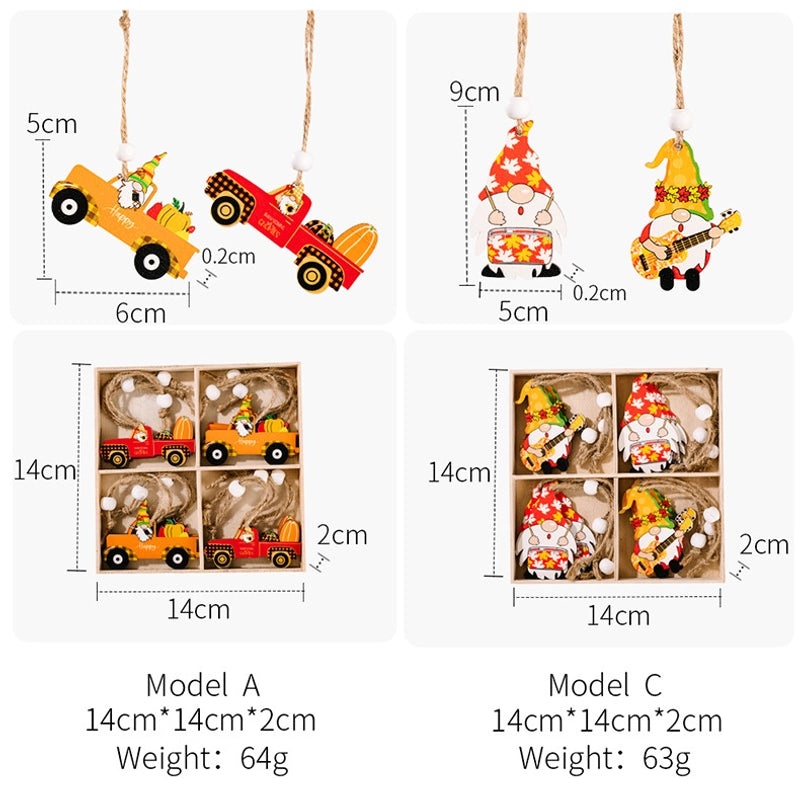 Nordic Style Cute Santa Claus Wooden Hanging Ornaments for Christmas Thanksgiving Home Party|Holiday Decorations