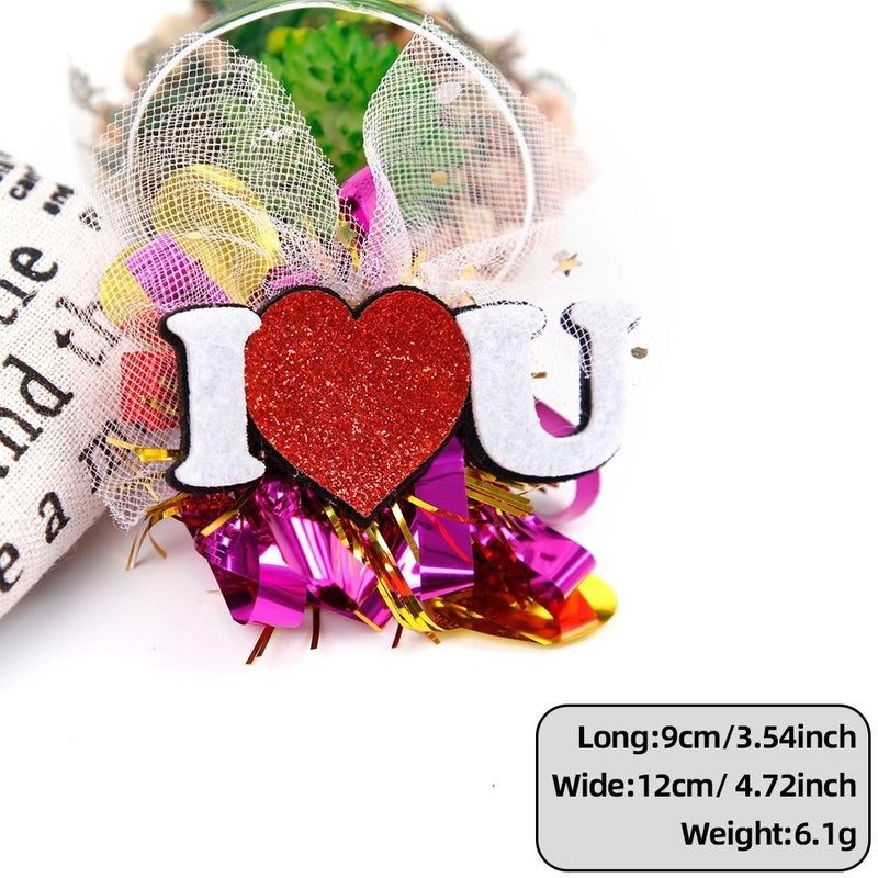 Valentine's Day Rose Heart Hairpin Classic Letter Design Felt Cloth Party Accessory 1 Piece|Hair Accessories