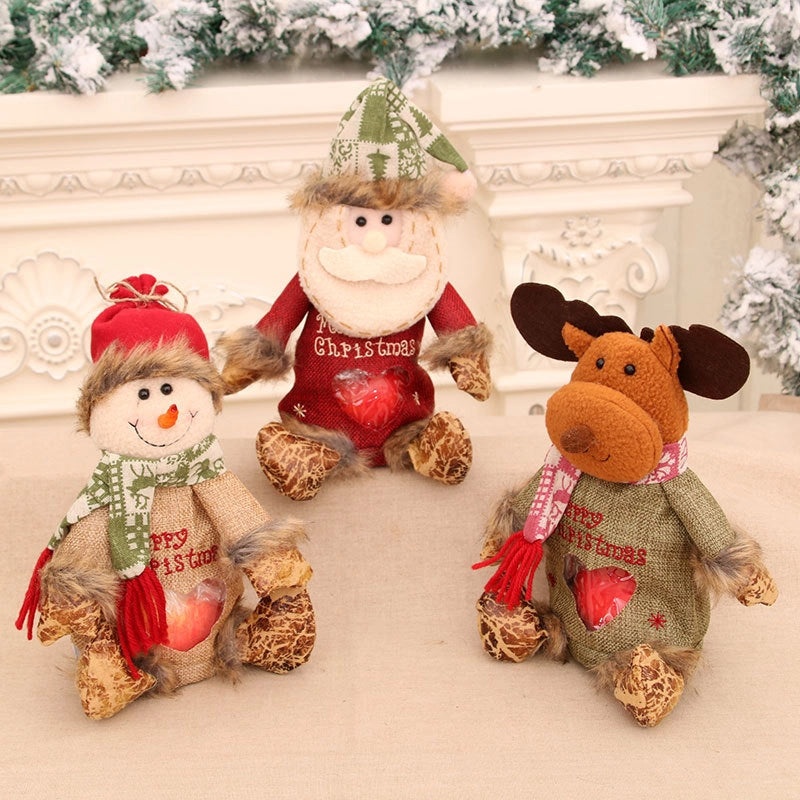 Christmas Santa Snowman Elk Party Ornaments Gift Bags Wrapping Supplies|Holiday Party Decorations