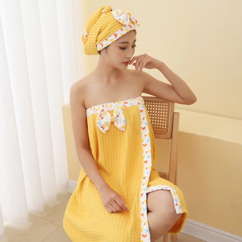 Women's Quick-Dry Hair Drying Hat Absorbent Waffle Fabric Bath Towel Cap | Hair Care Accessories