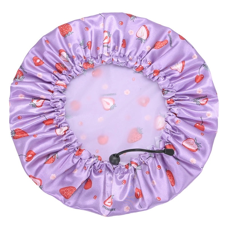 Vacation Waterproof Cartoon PE Shower Cap for Hair Protection|Bathroom Accessories