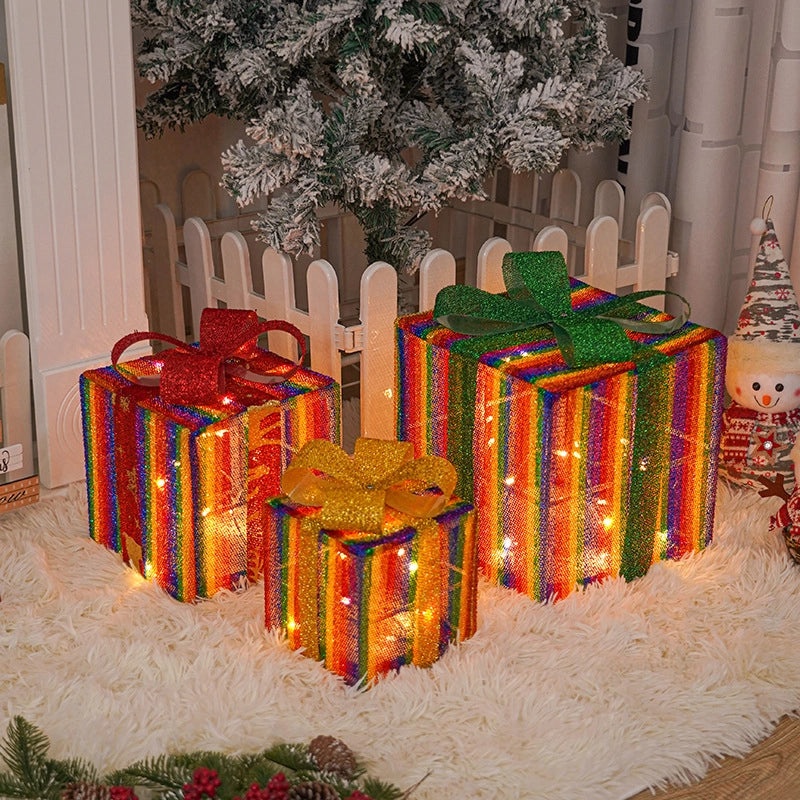 Festive Christmas Gift Box Indoor Decorative Lights for Family Gatherings|Holiday Home Decor