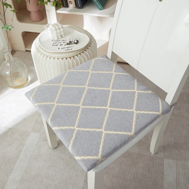 Soft Cotton Chenille Rhombus Seat Cushion Minimalist Design|Home Decor & Seating Accessories