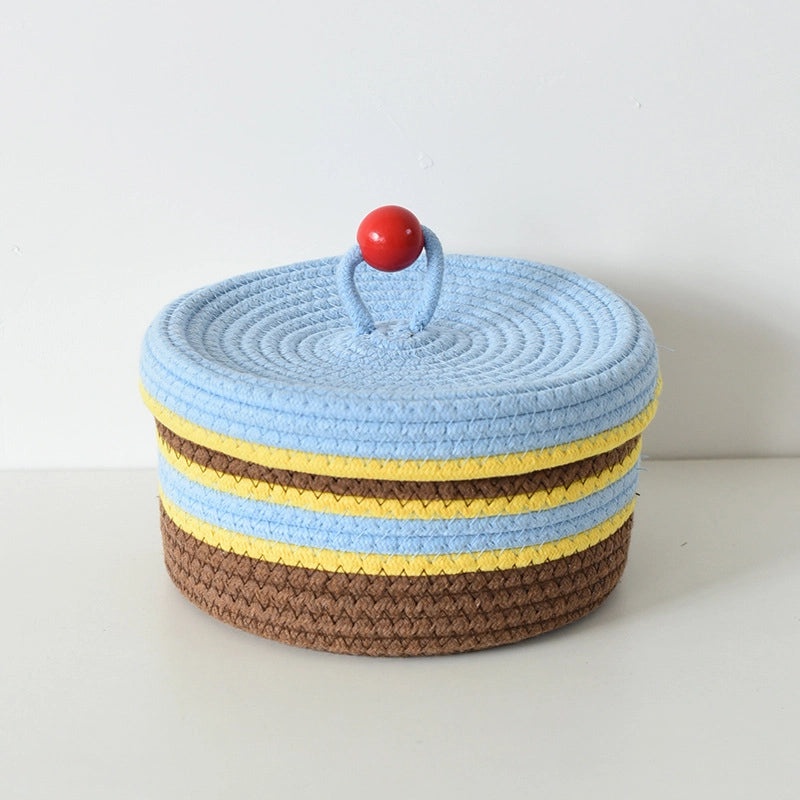 Colorful Cotton Thread Storage Basket with Cute Pattern | Home Organization
