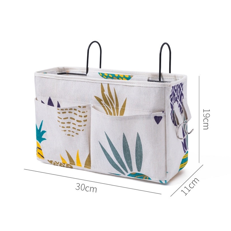 Cotton Linen Bedside Storage Bag for Books and Sundries | Home Organization