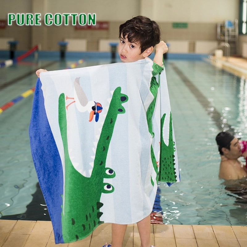 Cartoon Printed Thickened Pure Cotton Large Bath Towel for Adults and Kids | Bath Towels & Beach Towels