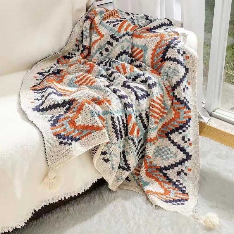 Stylish Geometric Acrylic Throw Blanket|Home Decor & Throws