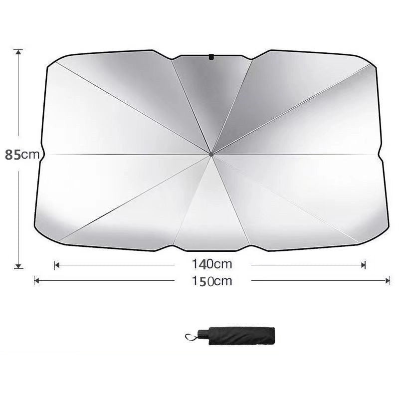 Car Sunshade Inner Umbrella Titanium Silver Telescopic Heat Insulation Windshield Cover|Car Accessories