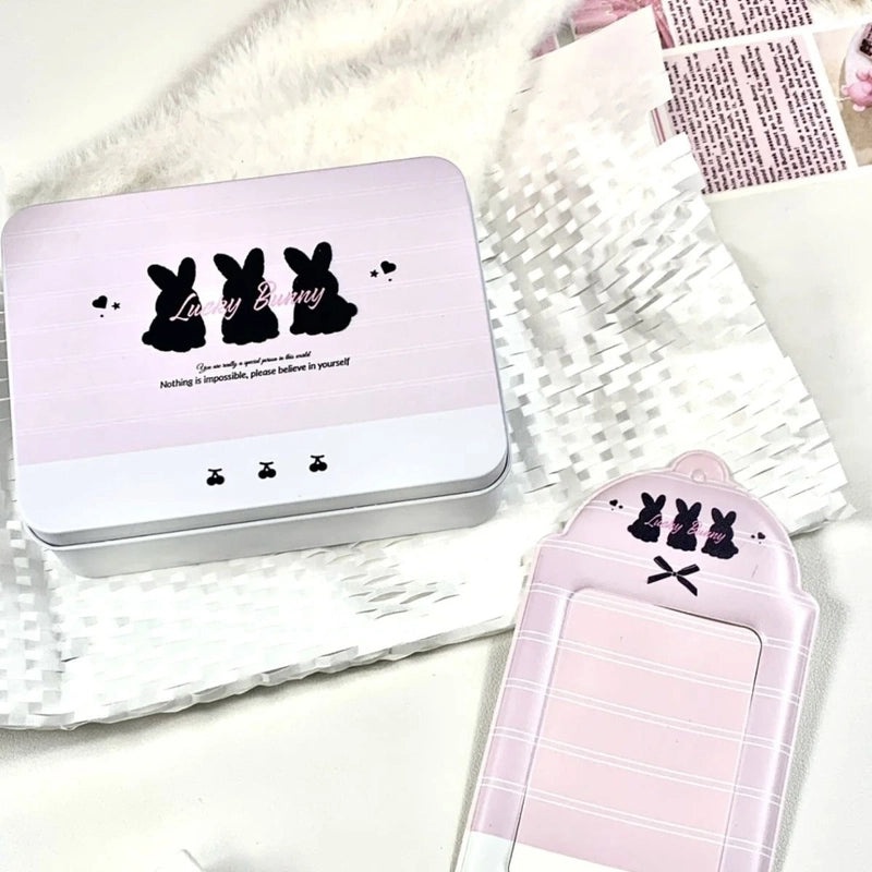 Cute Pink and Blue Rabbit Iron Storage Box for IG Style|Home Decor Storage