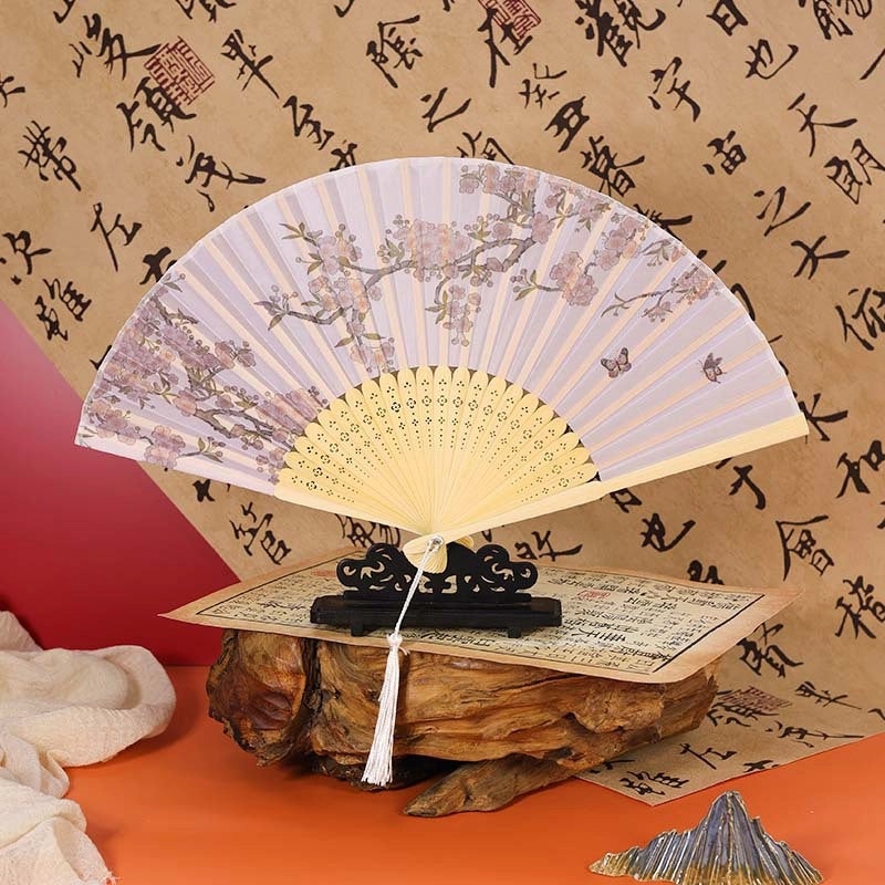 Chinoiserie Raw Silk Solid Color Fans for Heating & Decoration|Home & Living Fans & Cooling Accessories