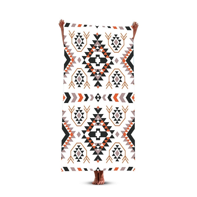 Geometric Pattern Polyester Beach Towel for Casual Vacation Use|Beach Accessories