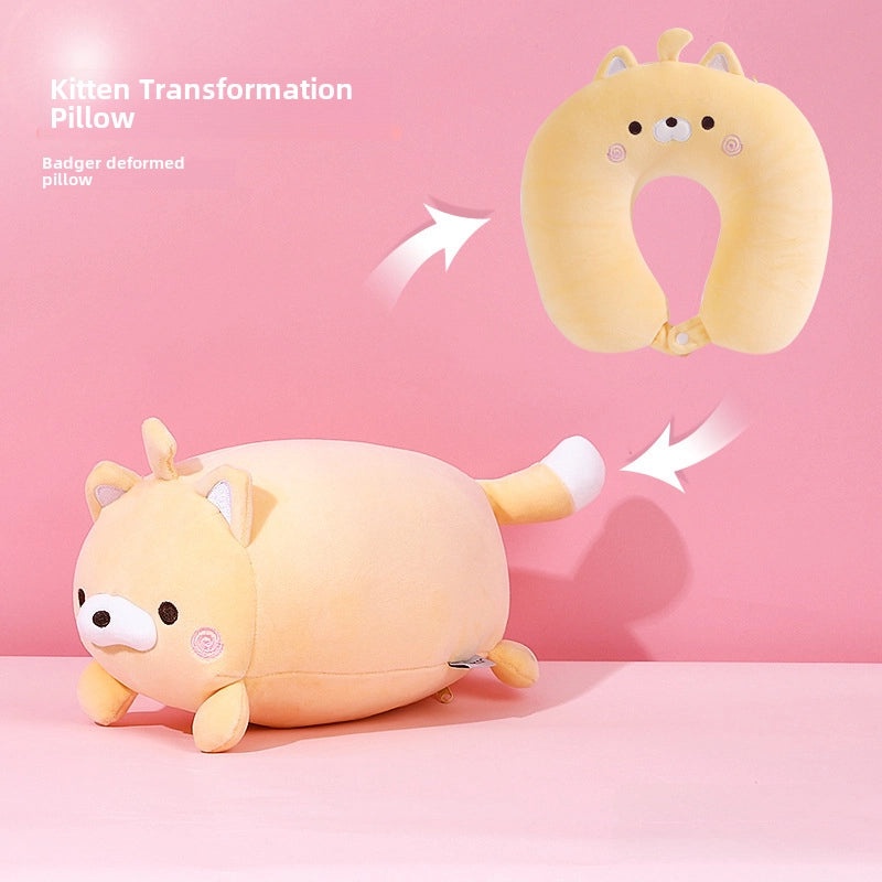 Cartoon Penguin U-Shaped Neck Pillow with Foam Particles | Travel Pillows & Neck Support