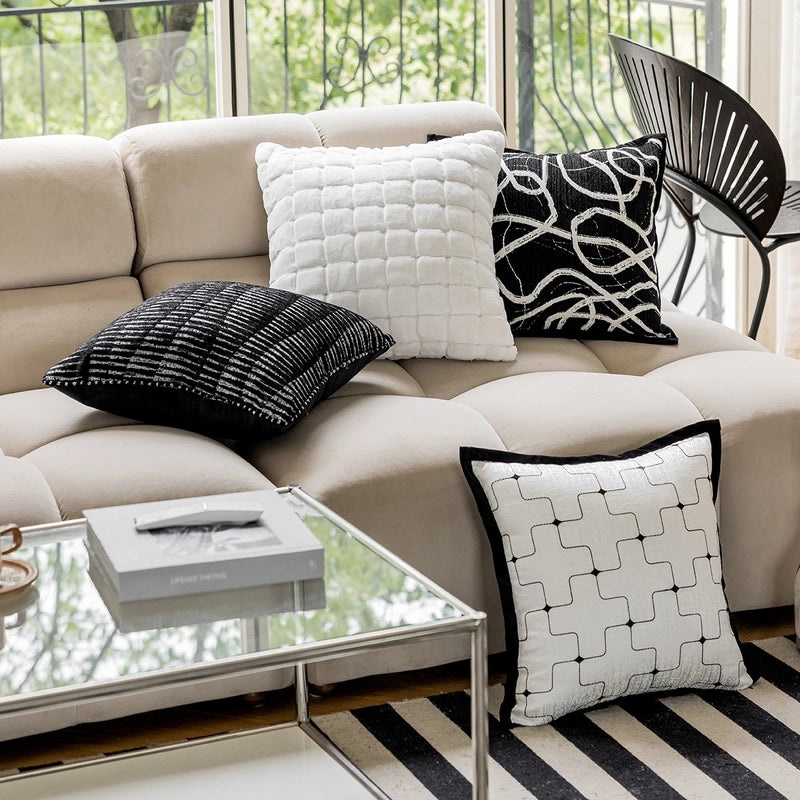 Italian Light Luxury Sofa Pillowcase Nordic Soft Cushion Cover Bedside Lumbar Support Pillowcase|Home Decor & Cushions