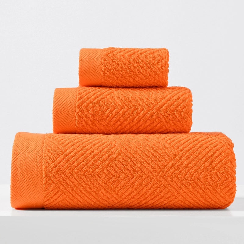 Thickened Cotton Face Towel Set for Adults Soft and Absorbent Household Bath Towels with Embroidered Logo|Home Textiles & Towels