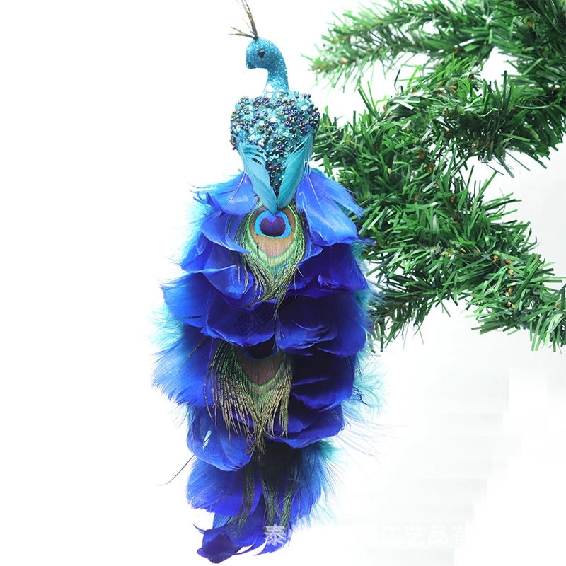 Holiday Peacock Feather Christmas Tree Ornament Pendant|Home Décor & Seasonal Decorations