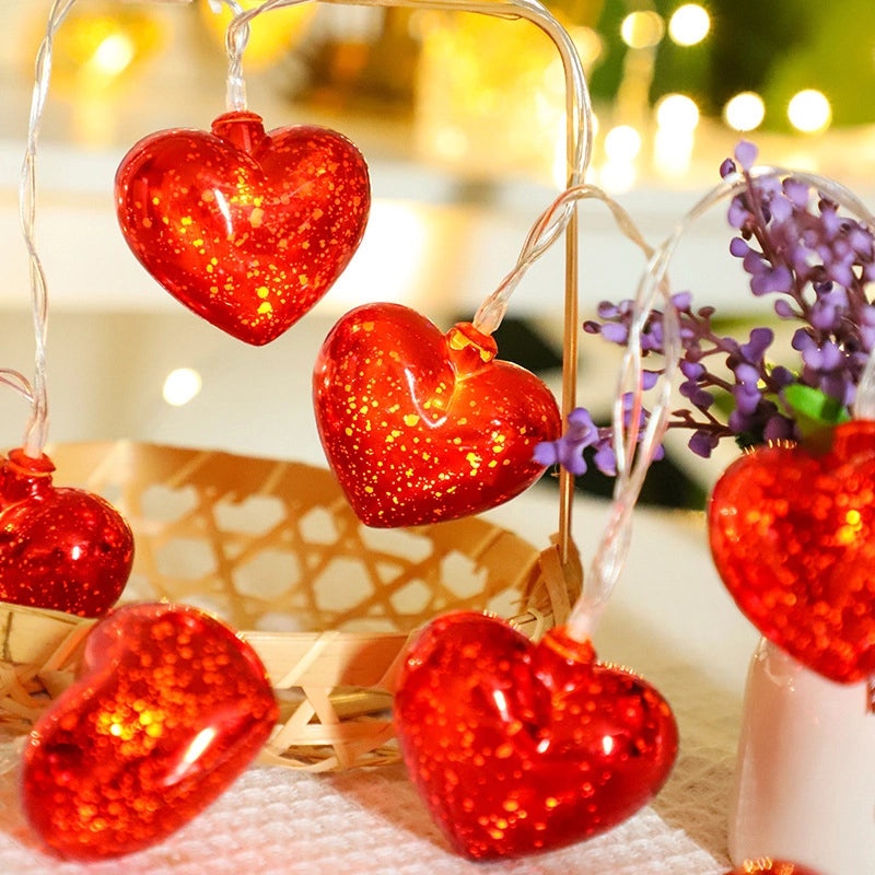 Romantic Heart-Shaped LED String Lights for Valentine’s Day | Home Decor & Lighting
