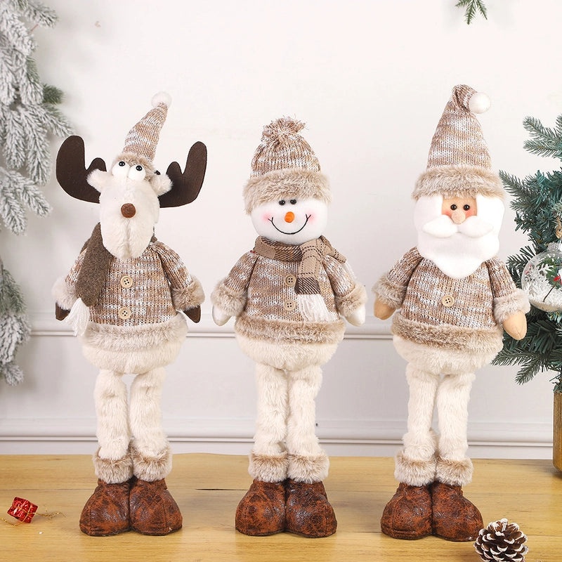 Christmas Snowman and Elk Retractable Dolls Cute Holiday Window Decorations Gift|Christmas Decorations