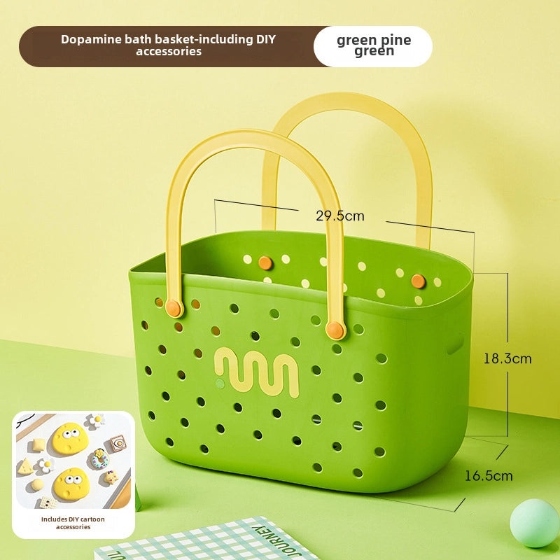 Portable Large Capacity Plastic Bathroom Storage Basket for Women | Bathroom Storage