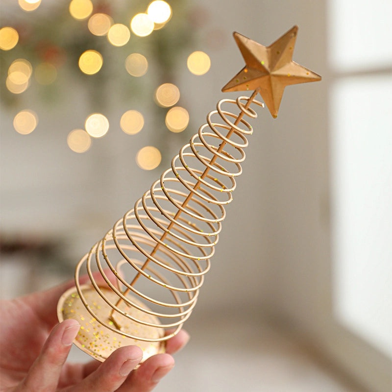 Elegant Minimalist Christmas Tree Ornament Iron Holiday Decoration for Table and Daily Selfies|Home Decor & Holiday Decorations
