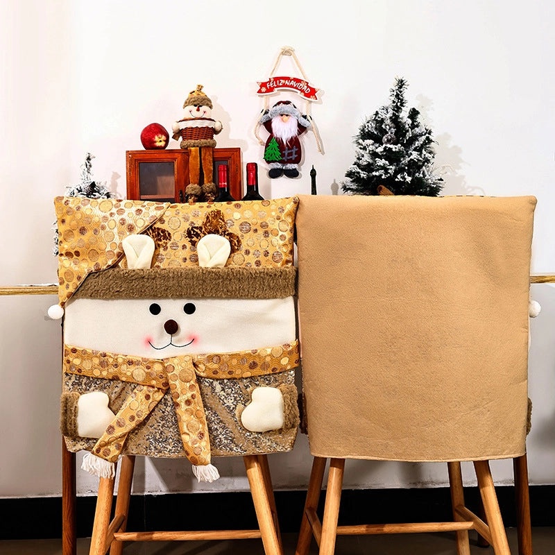 Christmas Santa Claus and Snowman Chair Cover for Home Holiday Decor|Home & Living Accessories
