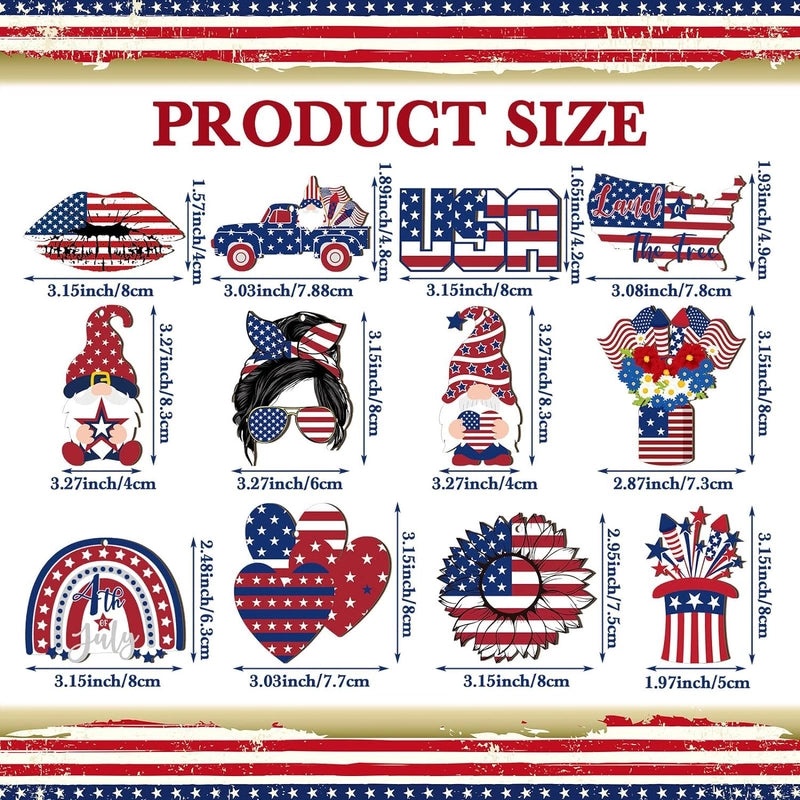 American Flag Animal Wood Decor for Festivals and Parties | Home Decor