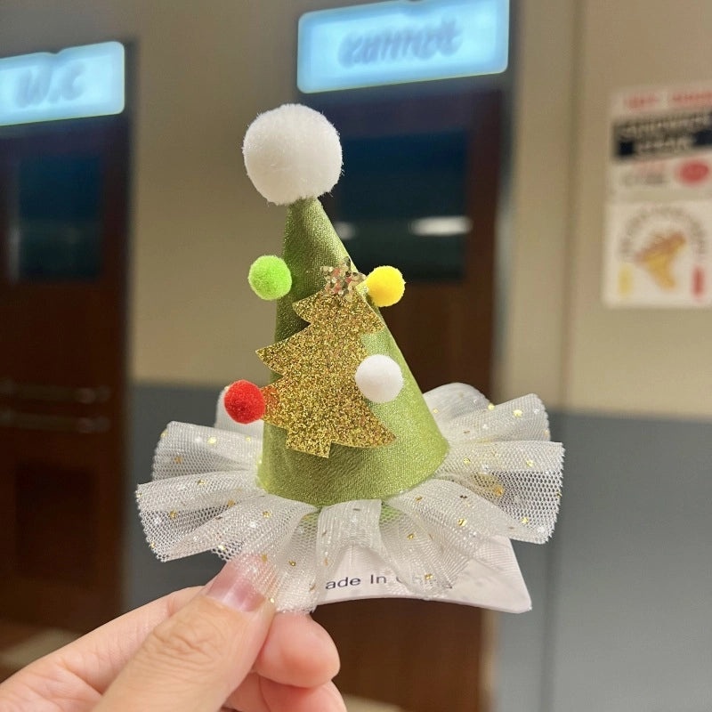 Christmas Small Hat Hair Clips Cute Reindeer Snowflake Hairpins Festive Holiday Accessories|Holiday Hair Accessories