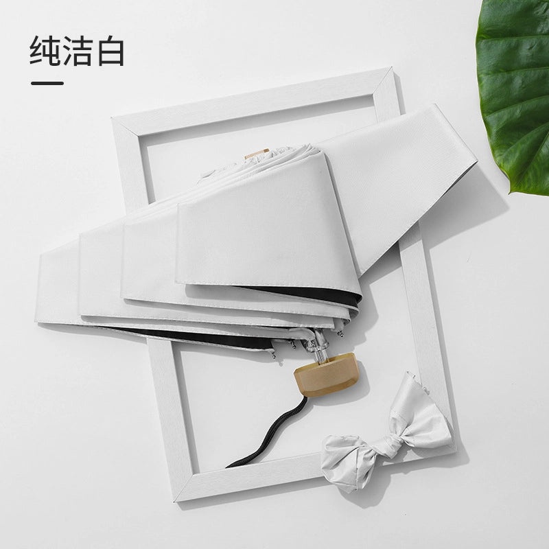 Ultra Lightweight Portable Mini Sun Umbrella with UV Protection, 6 Bones, Black Rubber Handle | Sun Protection Umbrellas