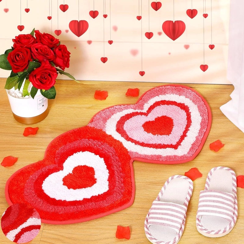 Valentine's Day Casual Elegant Heart Letter Shaped Polyester Bath Mat Rug|Home Decor & Bath Accessories