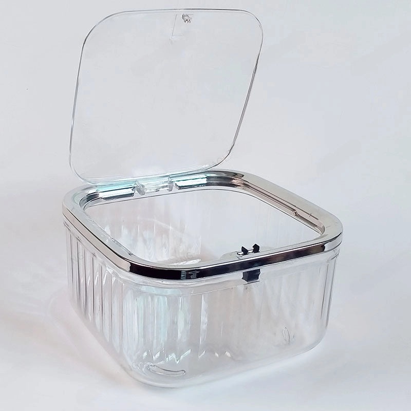 Push-Open Mini Desktop Trash Can Transparent Small Table Paper Bin for Bedroom Office Home Use|Home & Living>Storage & Organization>Trash Bins