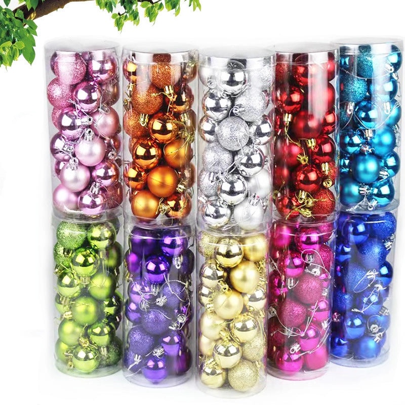 24PCS Christmas Hanging Ornaments Set 3-8cm Shiny Ball Decorations for Tree 2024|Christmas Ornaments