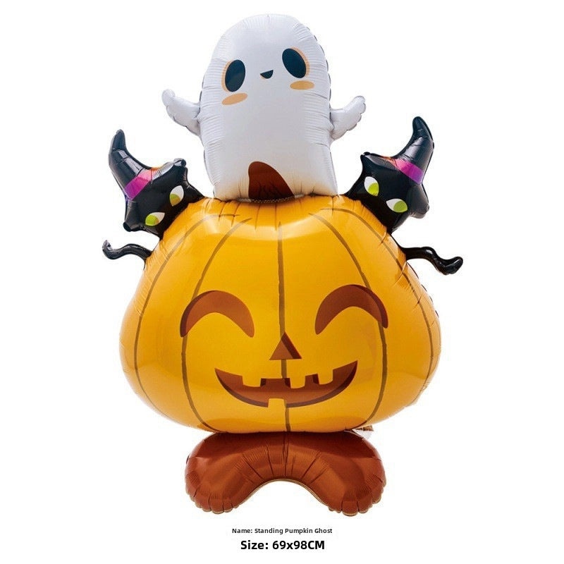 Halloween Ghost Spider Balloon Large Aluminum Foil Skull Man Pumpkin Decor|Halloween Decorations