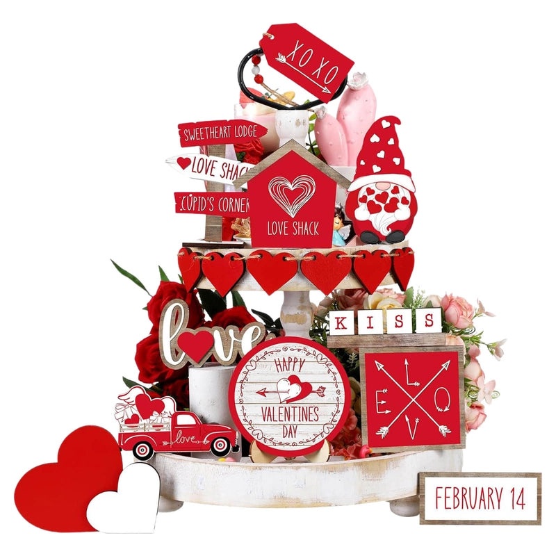 Minimalist Wooden Heart Letter Ornament for Valentine’s Day | Home Decor & Festive Decorations