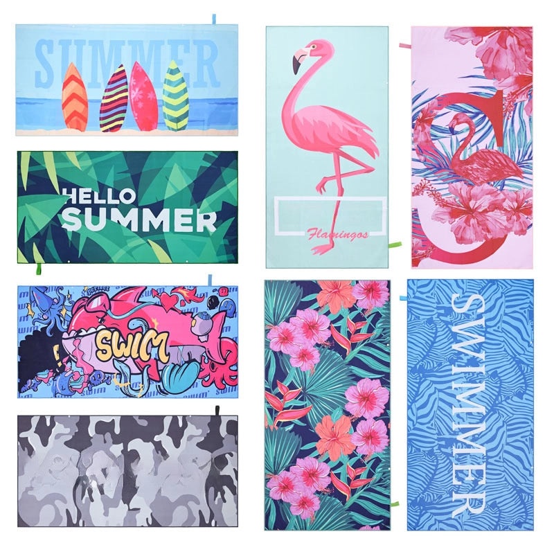 Double-sided Velvet Bath Towel with Digital Heat Transfer Print for Sports Swimming | Sports & Outdoor Towels