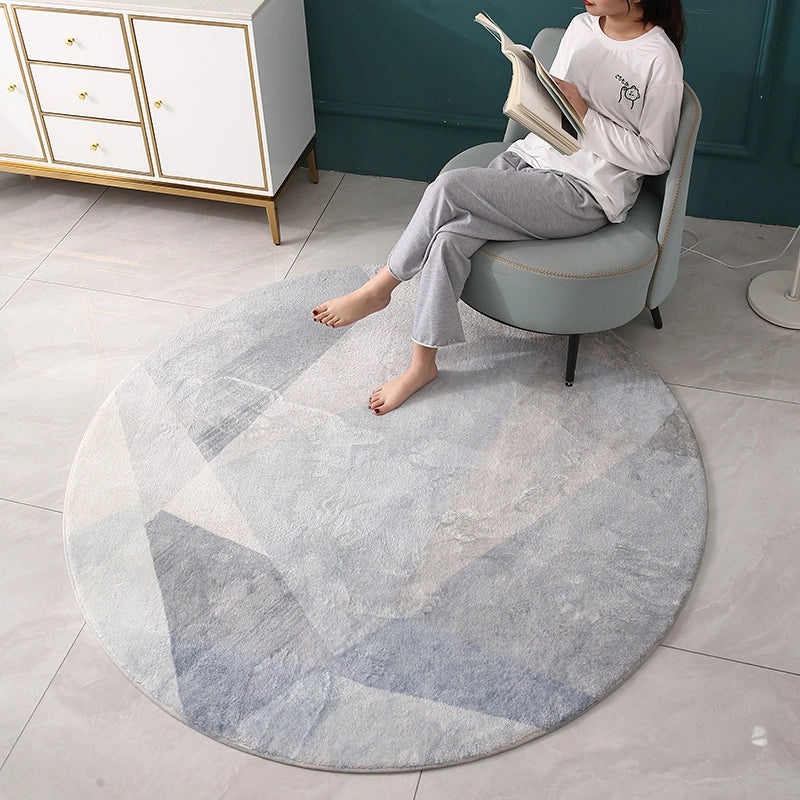Nordic Minimalist Washable Round Carpet for Computer Chair Soft Luxury Study Bedroom Rug|Home Decor Rugs