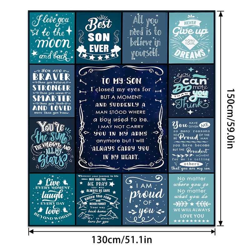 Cozy Polyester Letter Print Blanket for Couch and Sofa Decor | Home Textiles & Throws