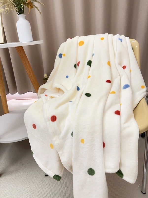 Cozy Cartoon Crayon Plush Flannel Blanket for Autumn Winter | Home & Living Bedding