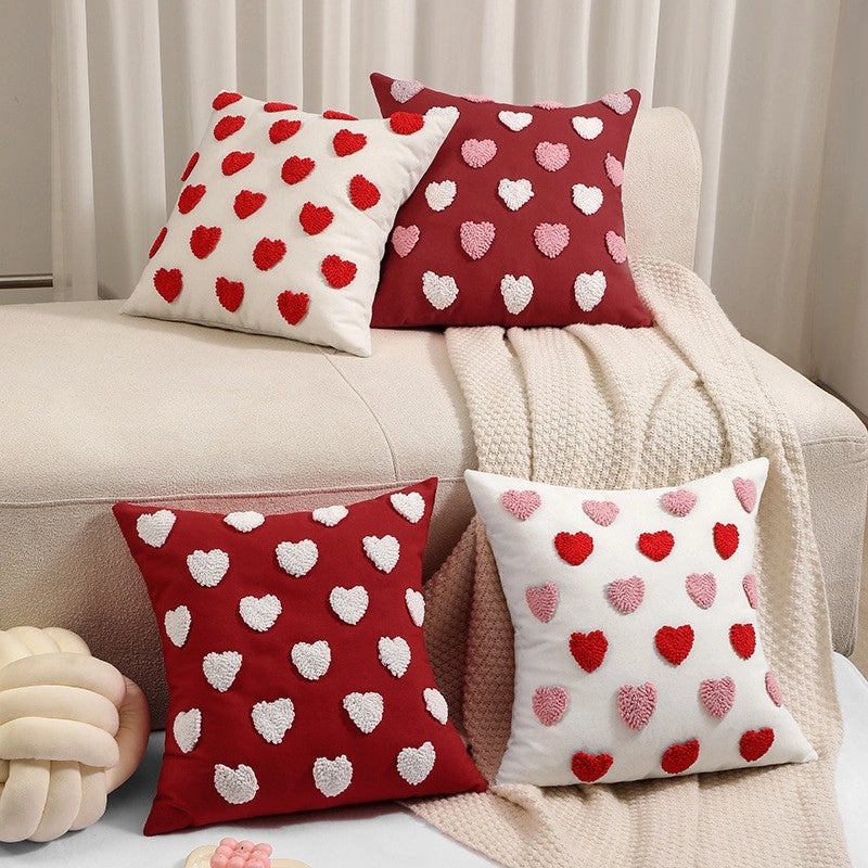 Valentine's Day Heart Shape Plush Throw Pillow Soft PP Cotton Cushion for Bedding|Home Decor Pillows