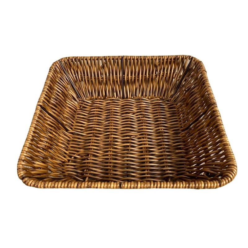 Minimalist Solid Color Woven Style Storage Basket Set of 2 | Home Storage & Organization