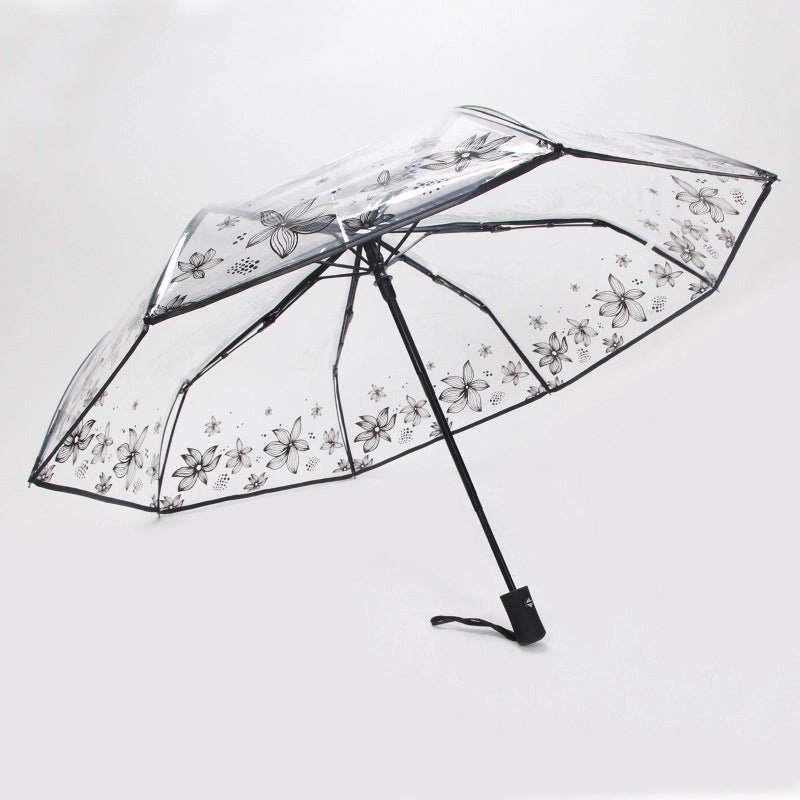Cute Transparent Cartoon Umbrella Thickened Clear Student Rain Gear for Outdoor Photoshoot | Umbrellas & Rain Gear
