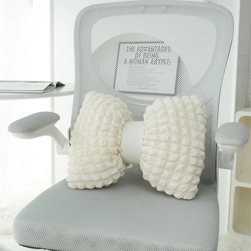 Cozy Solid Color Bow Knot Plush Throw Pillow for Couch and Sofa | Home Decor Cushion