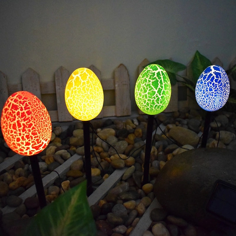 Solar Powered Easter Egg Outdoor Garden Light Waterproof Yard Decoration Night Ground Plug|Garden Lighting
